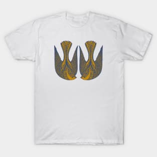 Cute yellow bird couple in the air T-Shirt